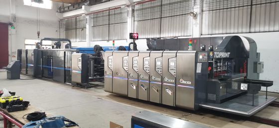 Full Automatic Flexo Folder Gluer Machine Trimming Corner Cutting Counting Ejecting