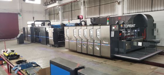 Full Automatic Carton Box Folder Gluer Machine 60mm With Vacuum Transfer Doctor Blade