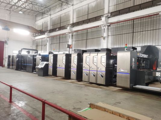 150kw Automatic Folding Gluing Machine , Flexo Printing Machine For Corrugated Carton Box