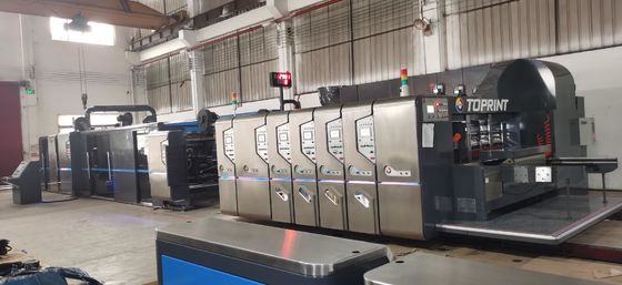 Open / Close Type Box Folder Gluer Machine Fully Computerized Control